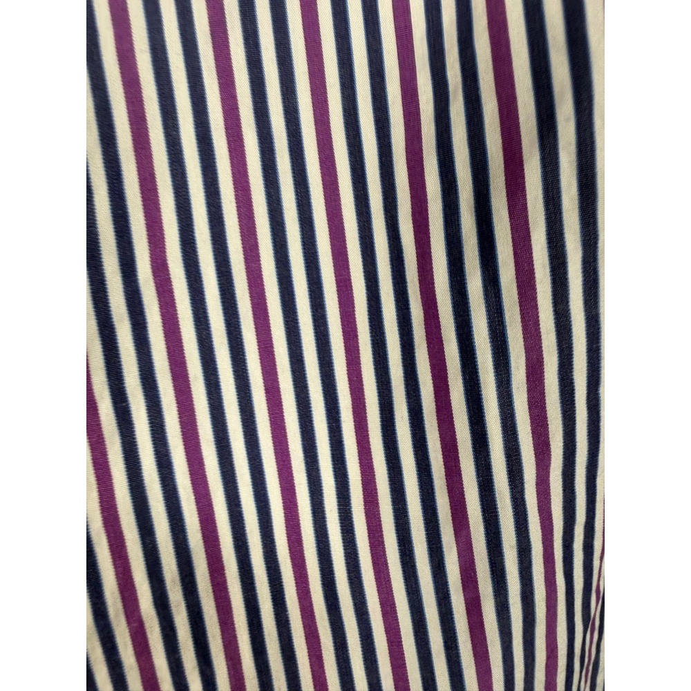 Brioni Mens Dress Shirt Large Purple Navy Blue Striped Cotton Long Sleeve Italy - Picture 2 of 7